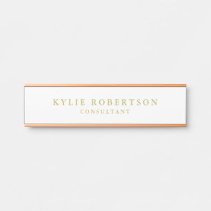 Porte-nom Pour Porte Couleurs blanches et or Professionnel tendance Pla