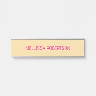 Porte-nom Pour Porte Cream minimalist custom name 