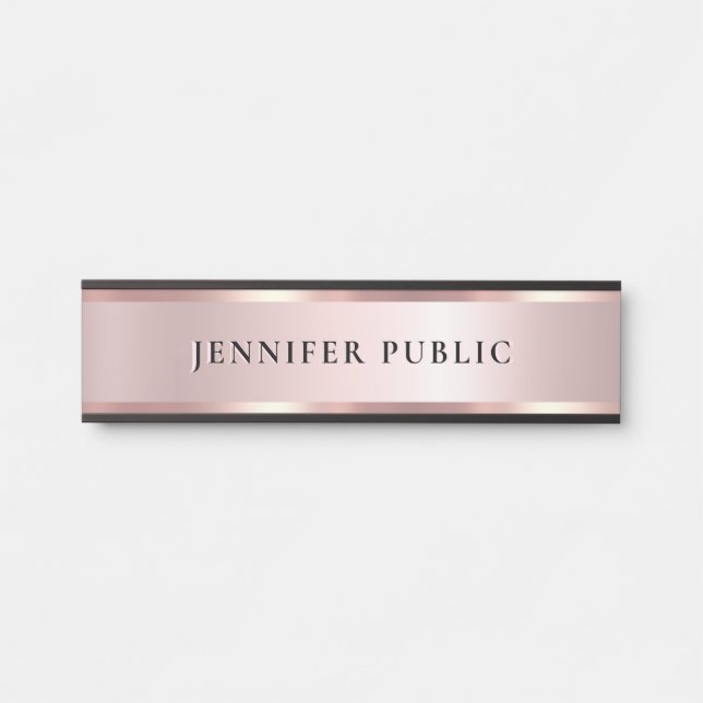 Porte-nom Pour Porte Custom Elegant Modern Template Luxe Rose Gold (Devant)