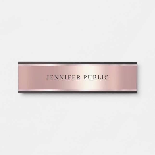 Porte-nom Pour Porte Custom Elegant Modern Template Luxury Rose Gold (Devant)