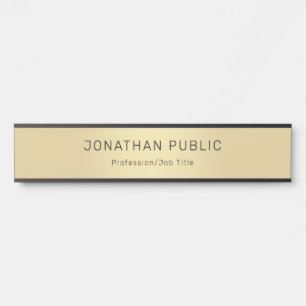 Porte-nom Pour Porte Design élégant Black Gold Professional Design élég