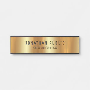 Porte-nom Pour Porte Design Glamor Noir Et Or Modèle Luxueux