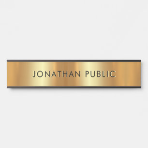 Porte-nom Pour Porte Design moderne Black & Gold Modèle Glam