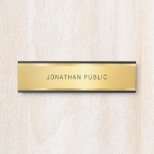 Porte-nom Pour Porte Elégant Gold Look Moderne Simple Glamour