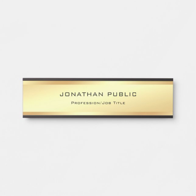 Porte-nom Pour Porte Elégant Moderne Gold Look Modèle glamour (Devant)