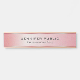 Porte-nom Pour Porte Élégant Personnalisé Moderne Simple Modèle Rose Or