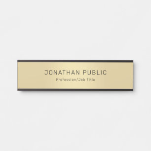 Porte-nom Pour Porte Élégant professionnel Modèle d'or noir glamor