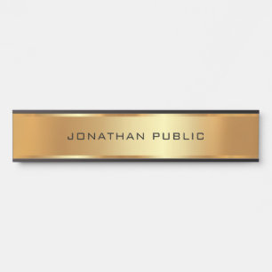 Porte-nom Pour Porte Élégez votre Modèle de texte personnalisé Noir & O