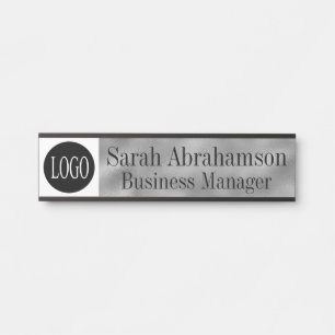 Porte-nom Pour Porte Enseigne de porte de bureau d'entreprise argentée