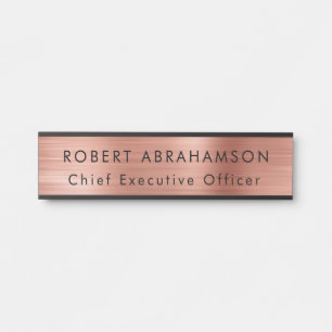Porte-nom Pour Porte Enseigne de porte de bureau en or rose de luxe