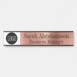Porte-nom Pour Porte Enseigne de porte de bureau en or rose longue plaq