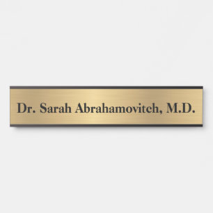 Porte-nom Pour Porte Enseigne de porte de cabinet médical Faux Gold Doc