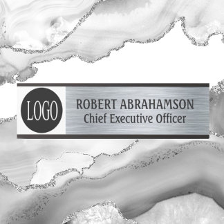 Porte-nom Pour Porte Enseigne de porte en argent moderne votre logo
