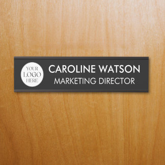 Porte-nom Pour Porte Enseigne personnalisée moderne avec nom et logo d'