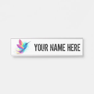 Porte-nom Pour Porte Exotic Rainbow Hummingbird