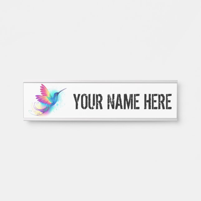 Porte-nom Pour Porte Exotic Rainbow Hummingbird (Devant)