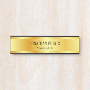 Porte-nom Pour Porte Faux Gold Elegant Luxueux Modèle moderne