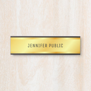 Porte-nom Pour Porte Faux Gold Personnalisé Métallurgique Look Modèle é