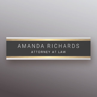 Porte-nom Pour Porte Faux golden dégradé bordures nom et titre noir