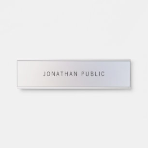 Porte-nom Pour Porte Faux Silver Modèle Moderne Professionnel Élégan