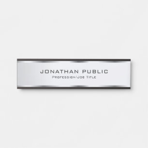 Porte-nom Pour Porte Faux Silver Modèle simple et personnalisable