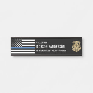 Porte-nom Pour Porte Force de l'ordre Thin Blue Line Département de pol