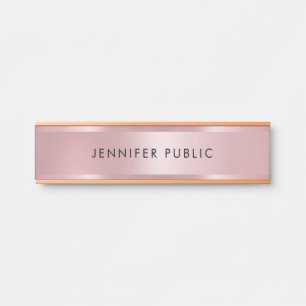 Porte-nom Pour Porte Glamor Rose or moderne Modèle élégant