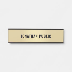 Porte-nom Pour Porte Gold Look Moderne Design simple Personnalisé