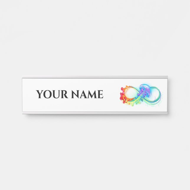 Porte-nom Pour Porte Infinity avec Rainbow Jellyfish (Devant)