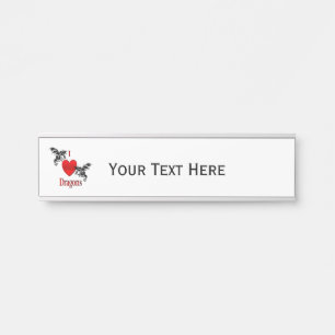Porte-nom Pour Porte J'aime les dragons personnellement