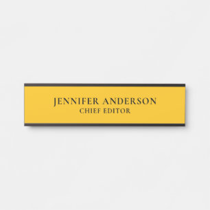 Porte-nom Pour Porte Jaune Orange Professionnel Moderne Minimaliste Sim