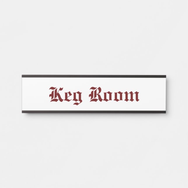 Porte-nom Pour Porte Keg Room Red (Devant)