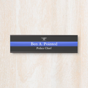 Porte-nom Pour Porte Ligne Bleue Mince - Classement Chef Aigle Oiseau P