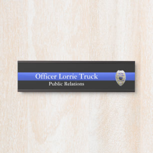 Porte-nom Pour Porte Ligne Bleue Mince - Super Hi Res Police Officier B