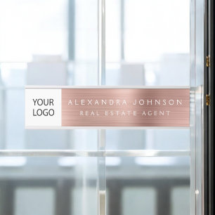 Porte-nom Pour Porte Logo coutume Rose exécutif Gold Rose Professionnel