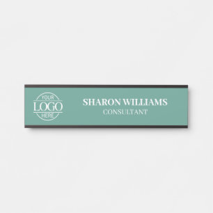 Porte-nom Pour Porte Logo d'entreprise personnalisable vert sarcelle in