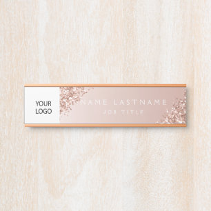Porte-nom Pour Porte Logo Executive Rose Gold Professional