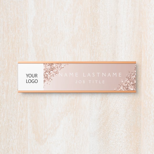 Porte-nom Pour Porte Logo Executive Rose Gold Professional (Devant)