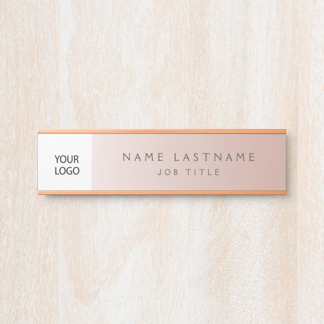 Porte-nom Pour Porte Logo Executive Rose Gold Professional (Devant)