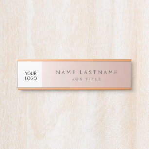 Porte-nom Pour Porte Logo Executive Rose Gold Professionnel personnalis