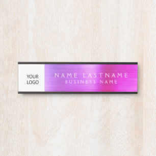 Porte-nom Pour Porte Logo Personnalisé Executive Purple Pink Profession