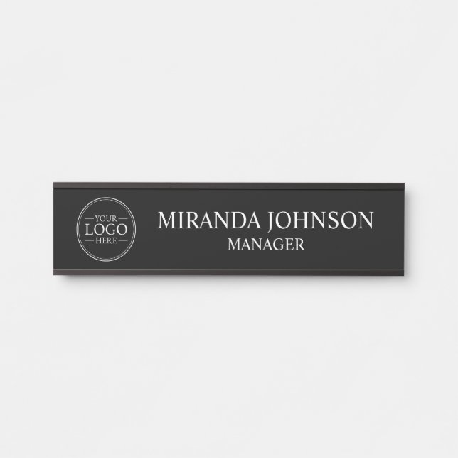 Porte-nom Pour Porte Logo professionnel personnalisé (Devant)