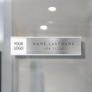 Porte-nom Pour Porte Logo Silver Personnalisé Executive Business Profes