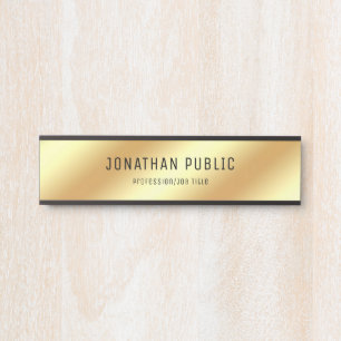 Porte-nom Pour Porte Luxe Moderne Glamour Noir Or Élégant pendage