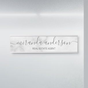 Porte-nom Pour Porte Marbre moderne professionnel de blanc de manuscrit