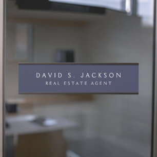 Porte-nom Pour Porte Marine Bleu Blanc Moderne Élégant Classe professio