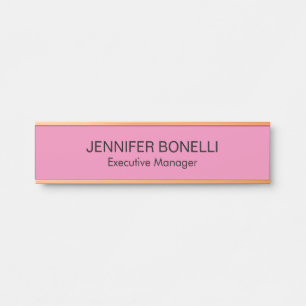 Porte-nom Pour Porte Minimaliste personnalisé customisé nom couleur ros