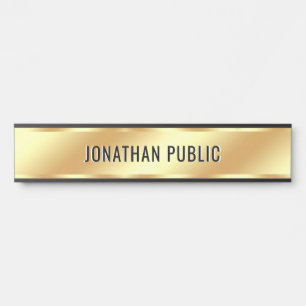 Porte-nom Pour Porte Modèle de nom de texte personnalisé en faux or de