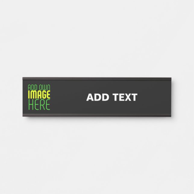 PORTE-NOM POUR PORTE MODÈLE DE TEXTE D'IMAGE NOIRE SIMPLE ET MODERNE (Devant)