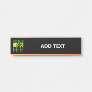 PORTE-NOM POUR PORTE MODÈLE DE TEXTE D'IMAGE NOIRE SIMPLE ET MODERNE